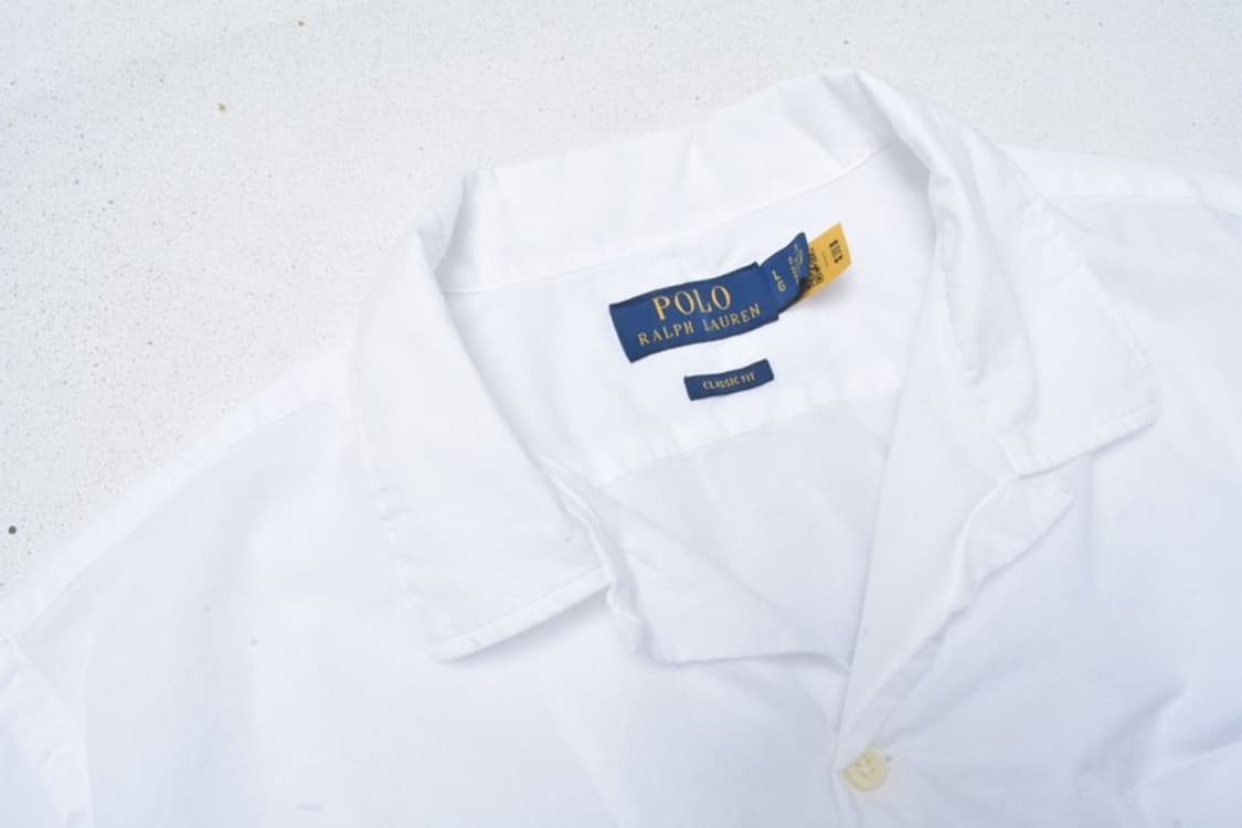 폴로 랄프로렌 큐알 오픈카라 화이트 반팔 셔츠 L M0006 상품이미지6