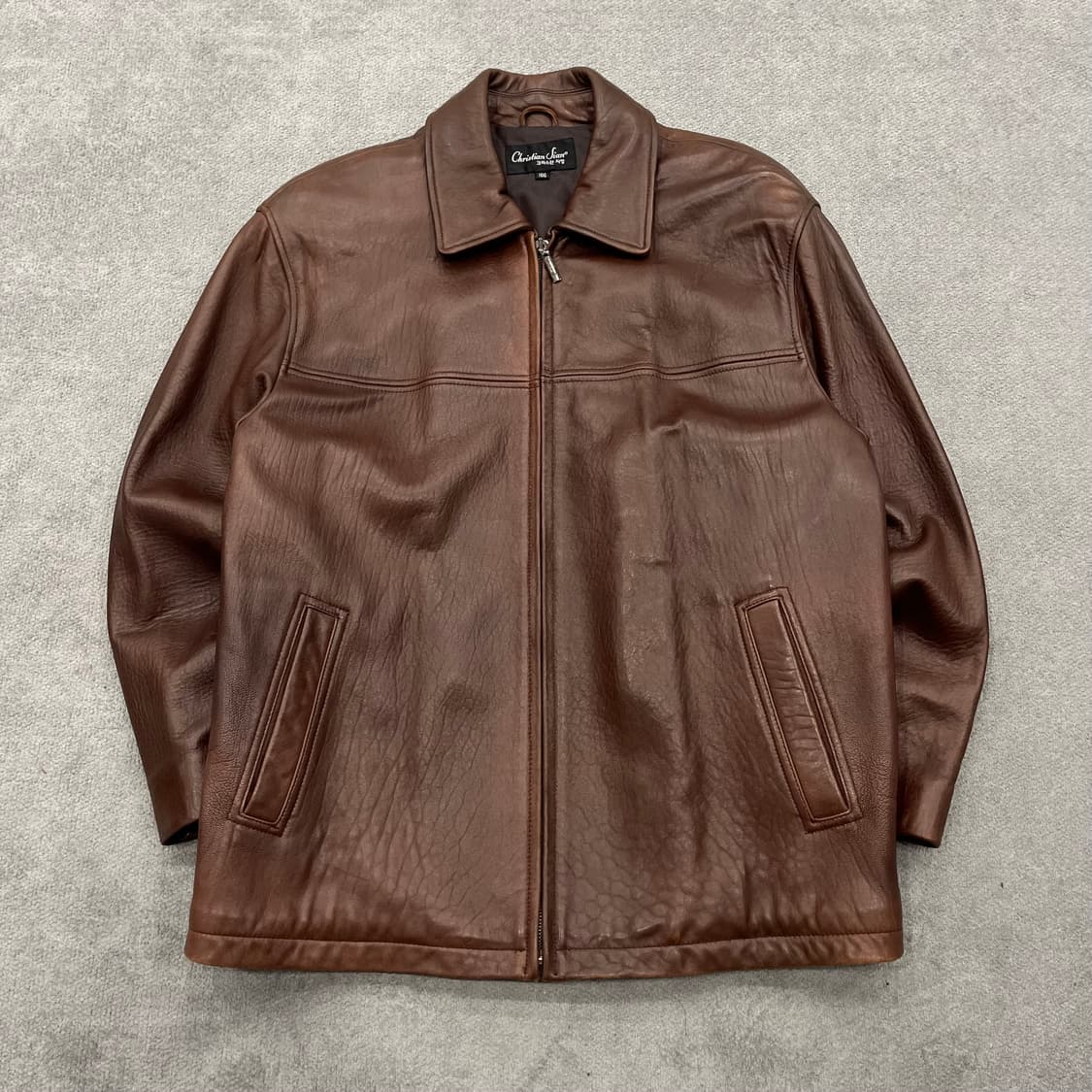 100 빈티지 양가죽 브라운 집업 레더자켓 상품이미지1