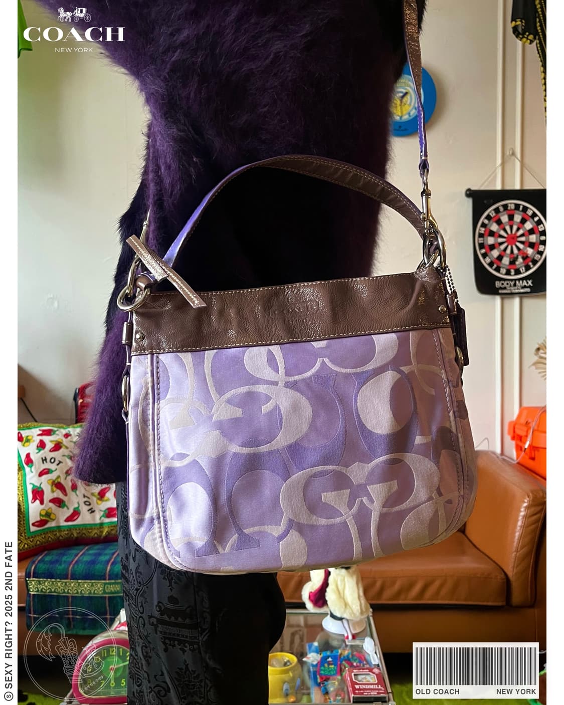Old COACH Geek Chic Purple 2-Way Bag 상품이미지1