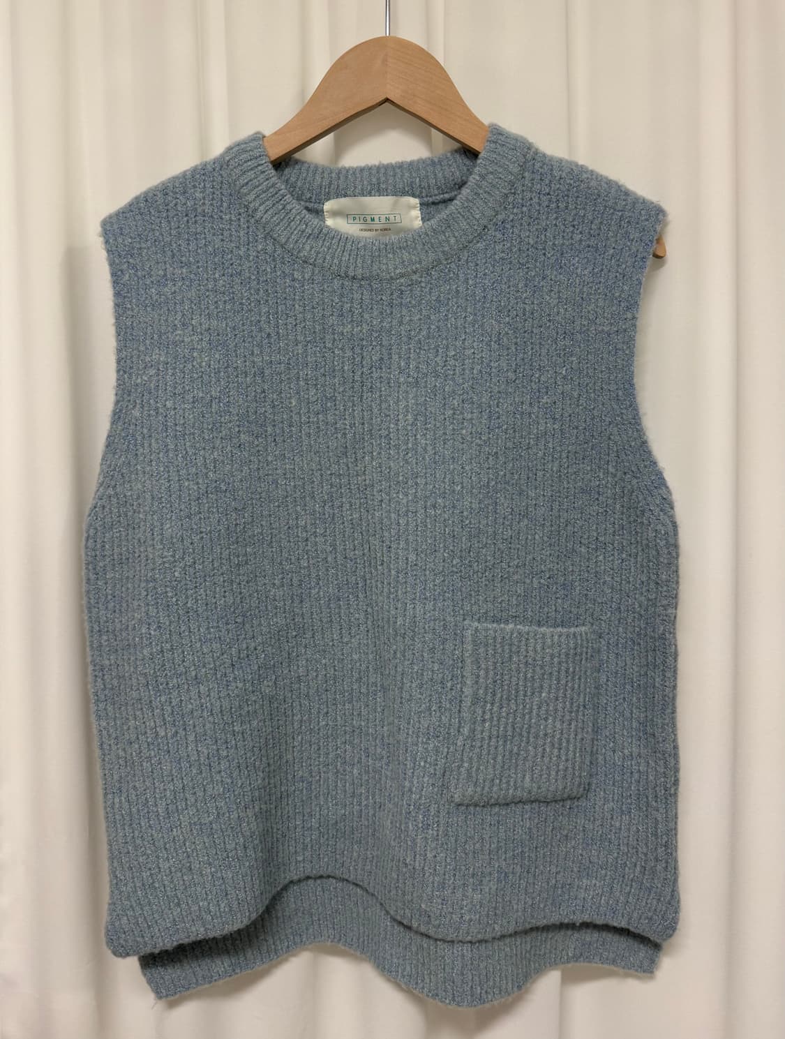 피그먼트 니트 베스트 포켓 조끼 상품이미지2