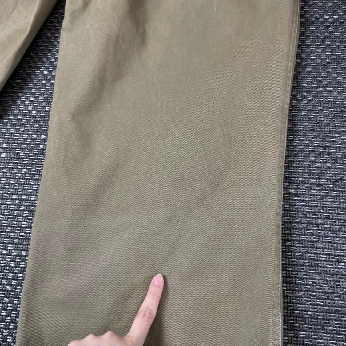 후브스 베이지 핀턱 와이드 데님 팬츠 상품이미지4