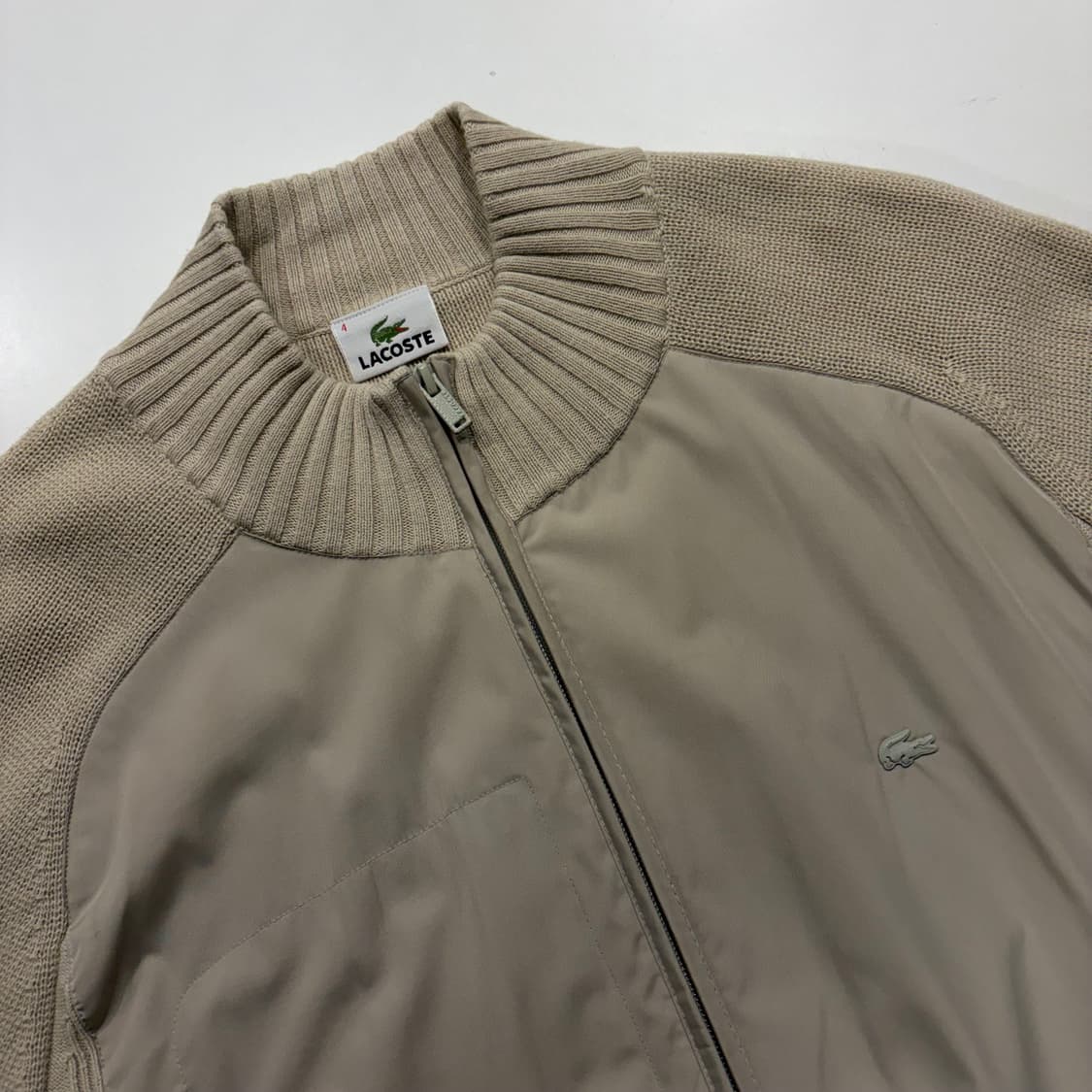 [4] Lacoste 라코스테 니트 집업 가디건 베이지 D138 상품이미지3