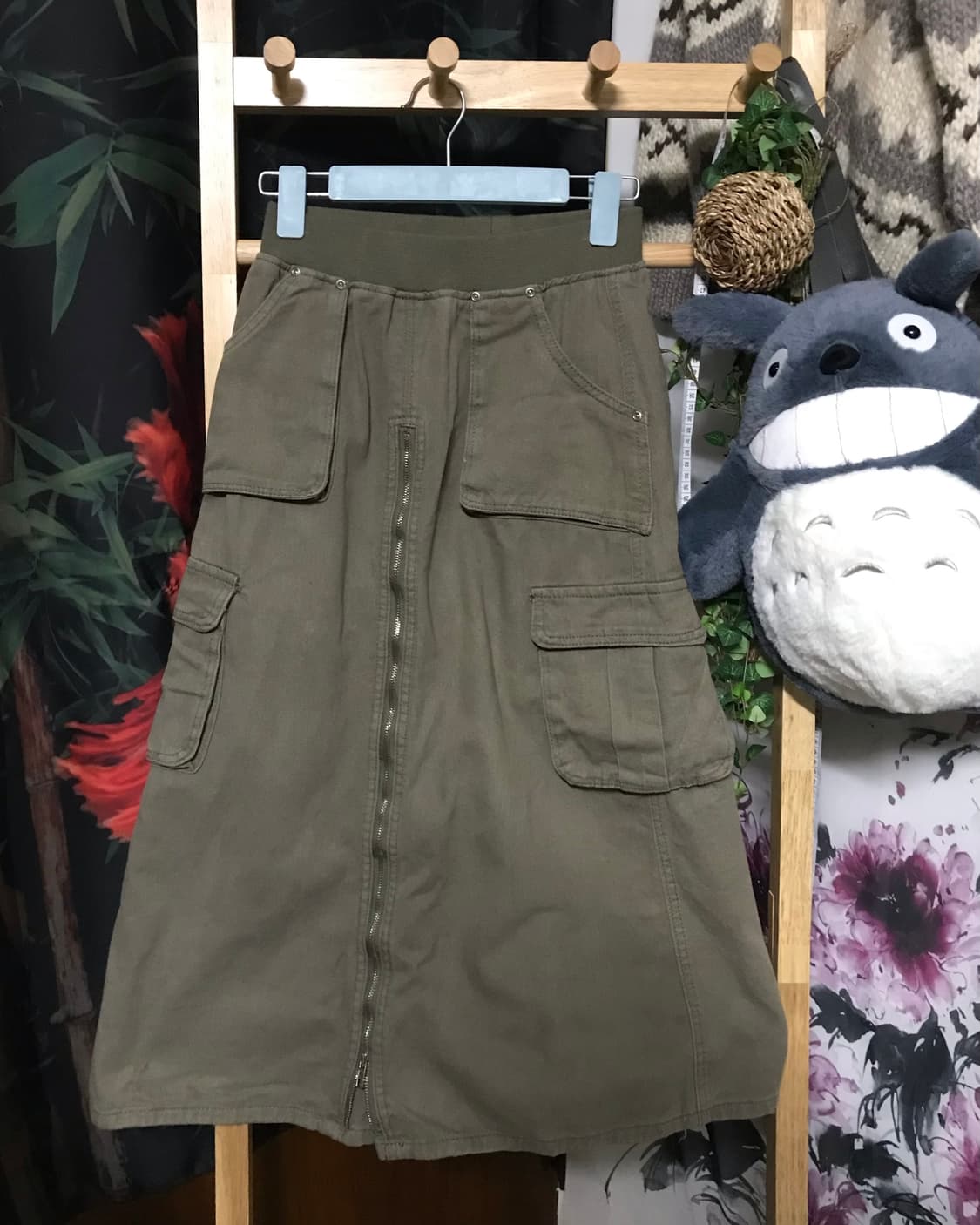 Jp 청록 모리걸 탑 + Jp 카키 밴딩 멀티포켓 스커트 set 상품이미지7
