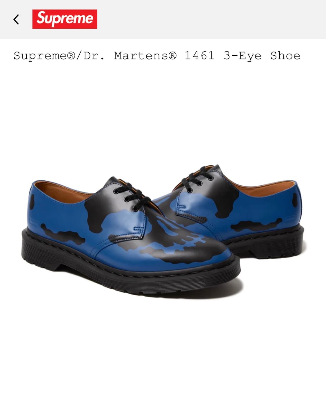 [새상품] 슈프림 x 닥터마틴 1461 UK9.5 로얄 상품이미지1