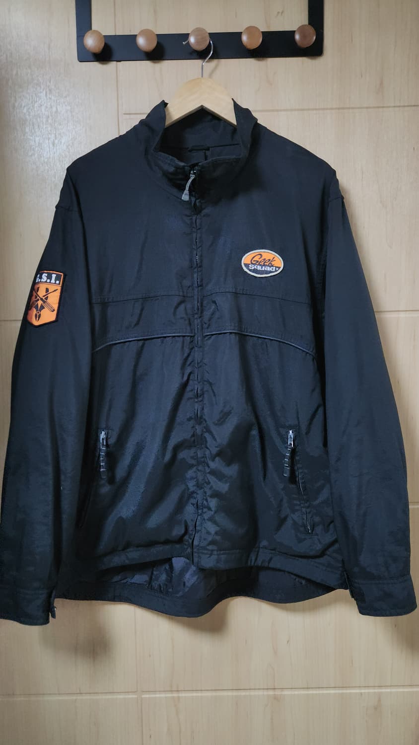 빈티지 Geek Squad 검정 바람막이 L 상품이미지1