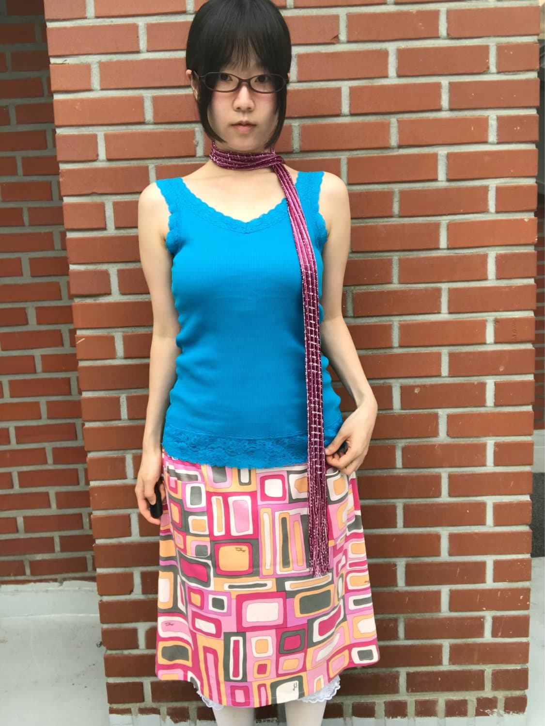 vintage blue lace sleeveless 상품이미지2
