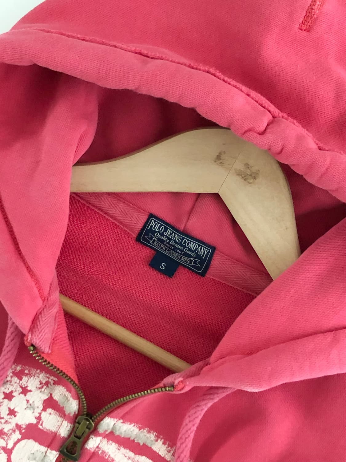 Polo 폴로 랄프로렌 진스 핑크컬러 성조기로고 후드집업 상품이미지5