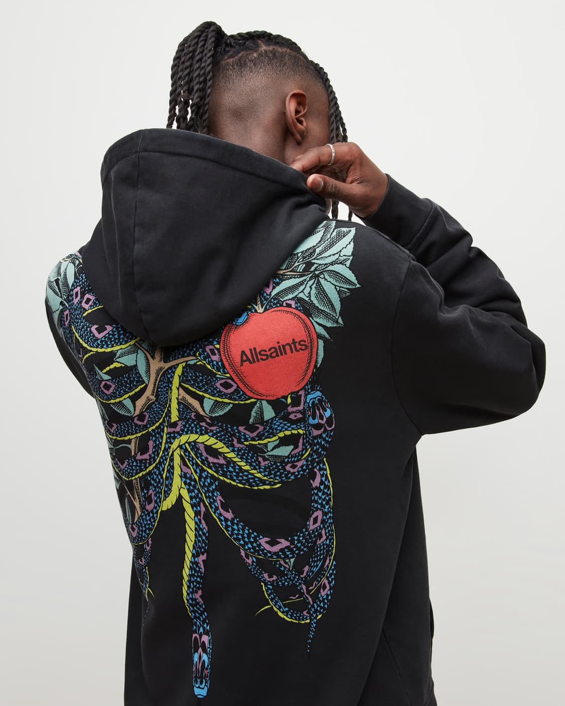 올세인츠 에덴폴 오스 스웻 스네이크 뱀 후드티 그레이 블랙 XS 상품이미지4