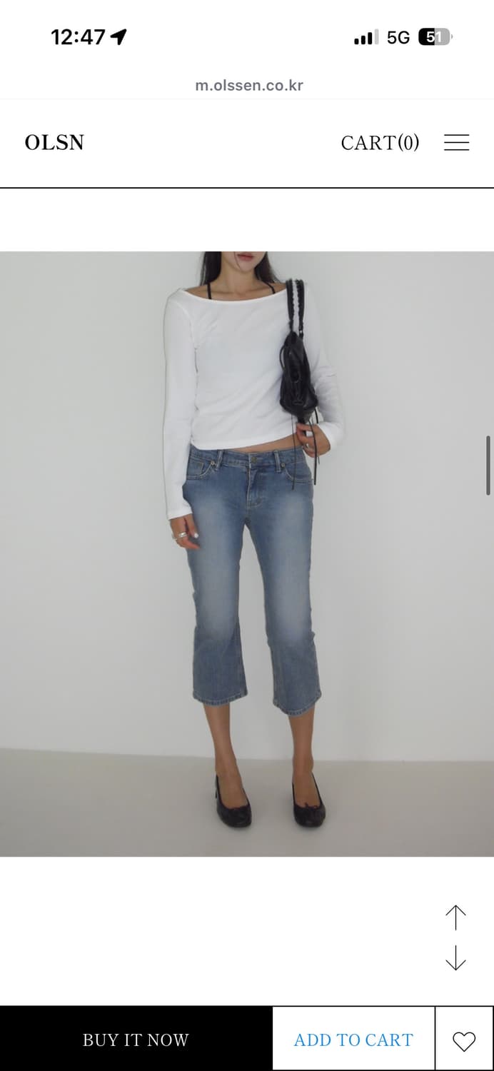 올슨 카프리데님팬츠 S(새제품) 상품이미지5