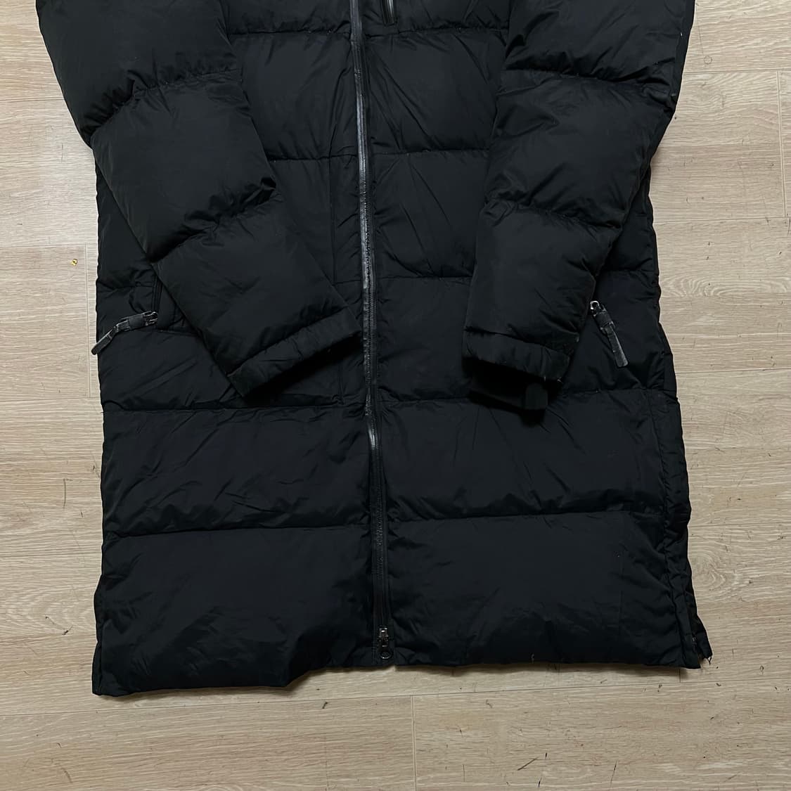 아디다스 액티브 덕다운 퍼포먼스 로고 후드 롱패딩 점퍼 [블랙] S/90 상품이미지3