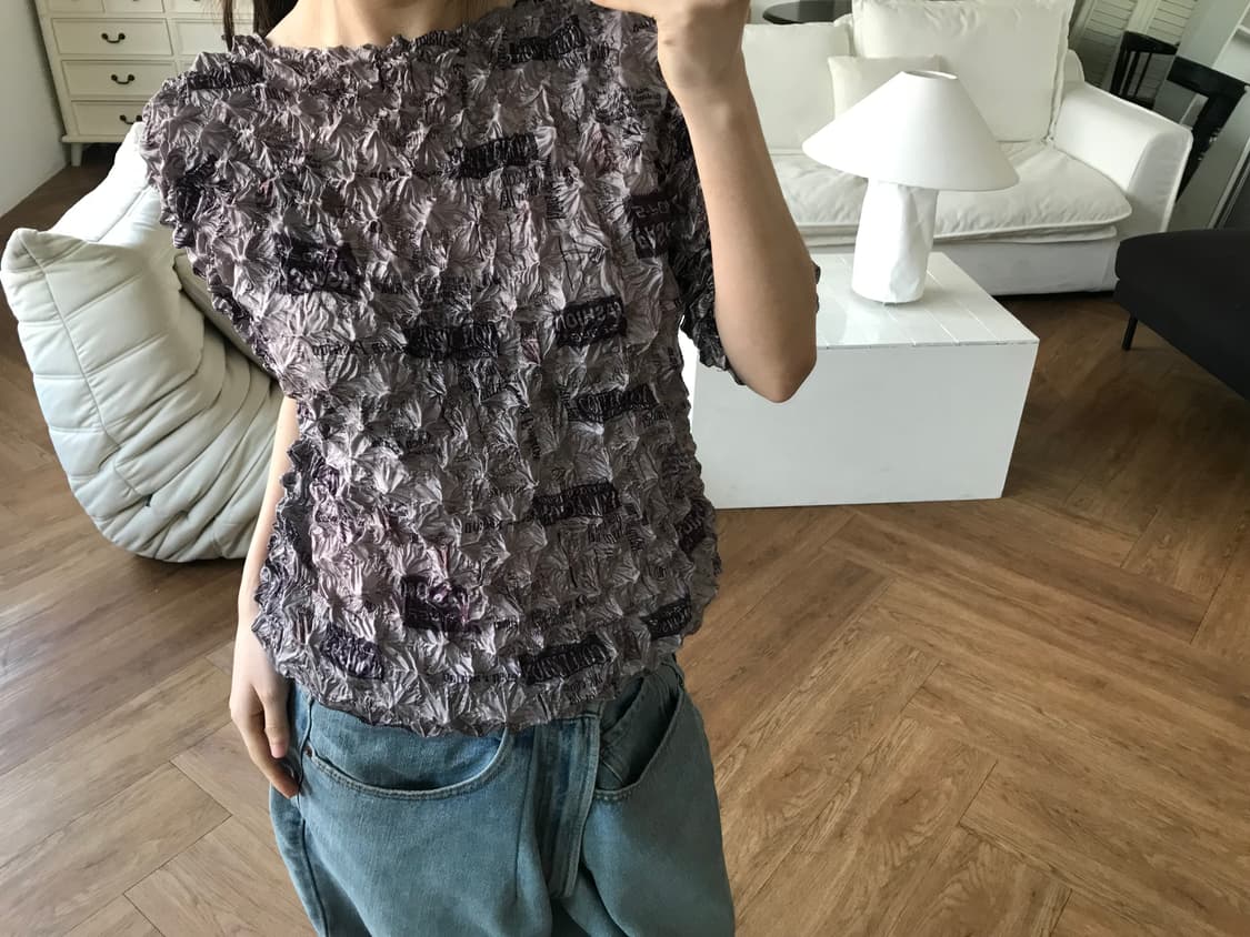 vintage pattern popcorn top 상품이미지4