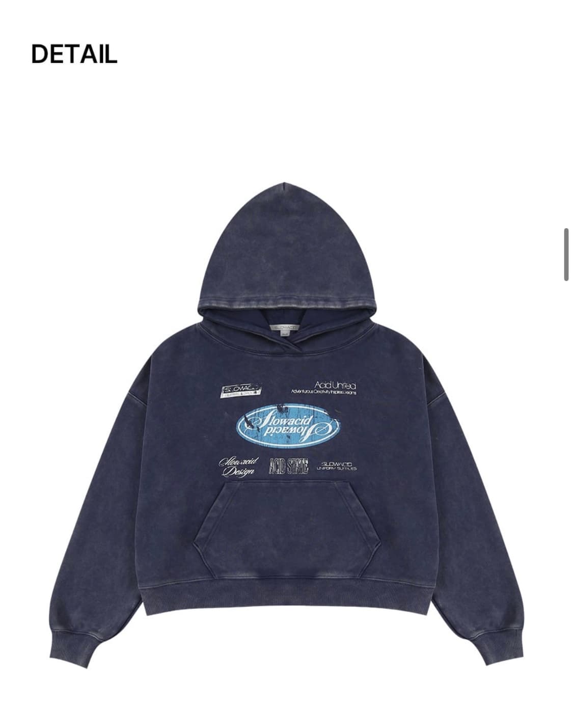 (새상품)(L) 슬로우애시드 워시드 80s 메카닉 와이드 후디 [네이비] 상품이미지7