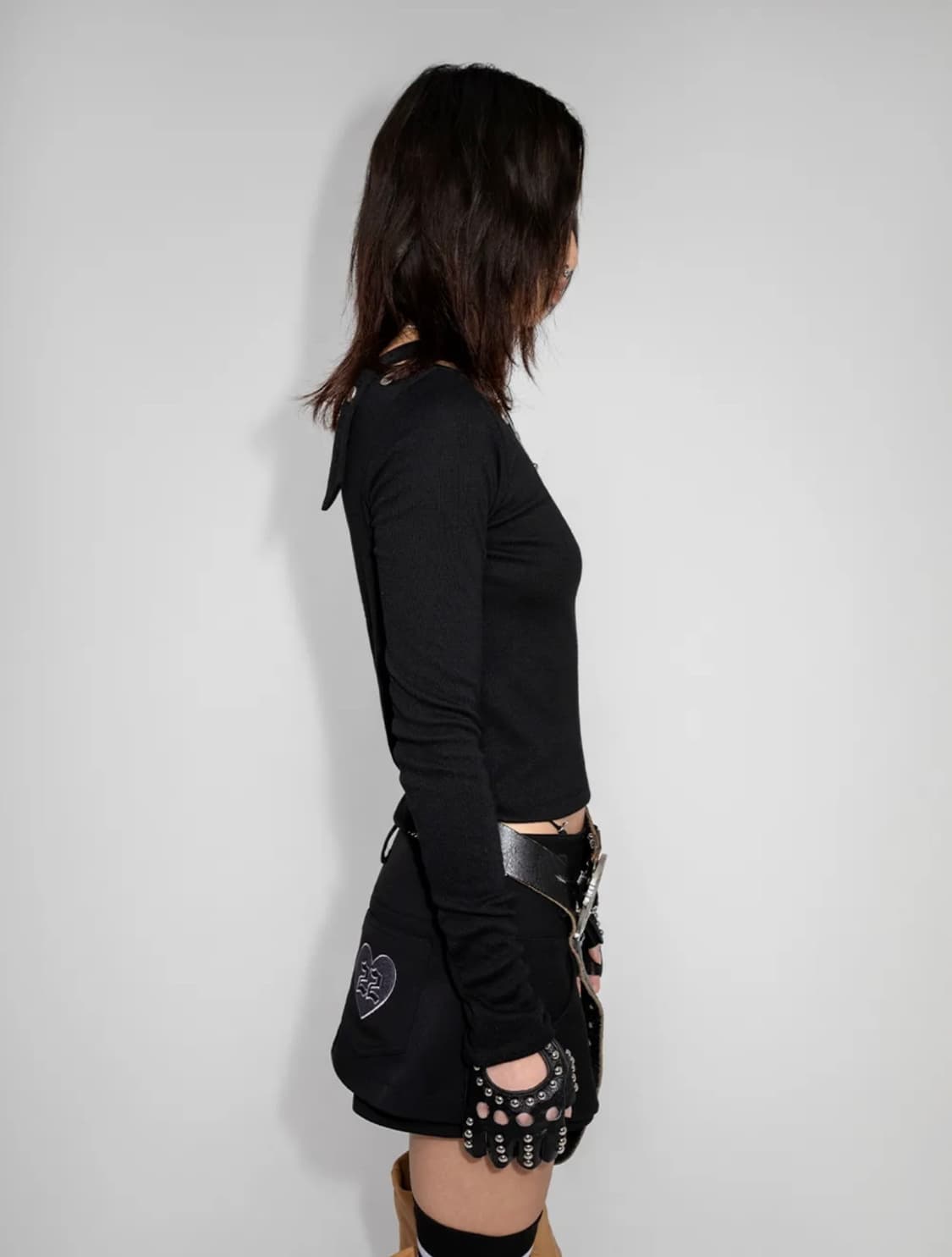 YEEL(leey) UNBALANCE BUTTON TOP BLACK 상품이미지2