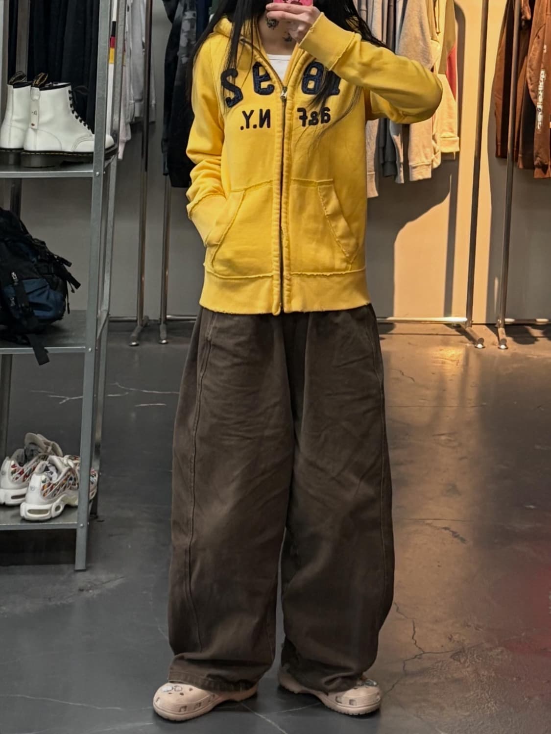 아베크롬비 옐로우 자수로고 후드집업 A3254 상품이미지1