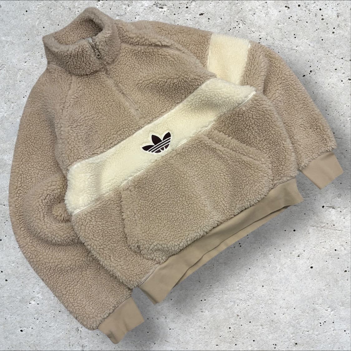 [M] 아디다스 윈터 뽀글이 플리스 하프집업 베이지 B886 상품이미지1