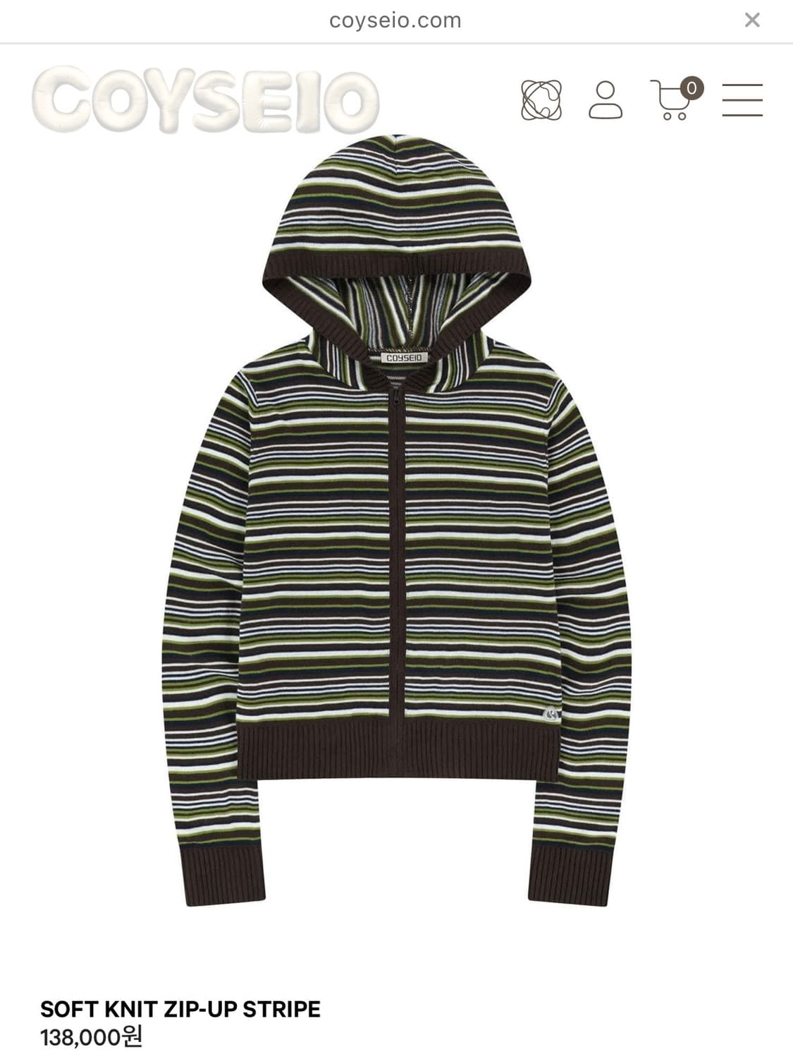 코이세이오 SOFT KNIT ZIP-UP STRIPE 상품이미지1