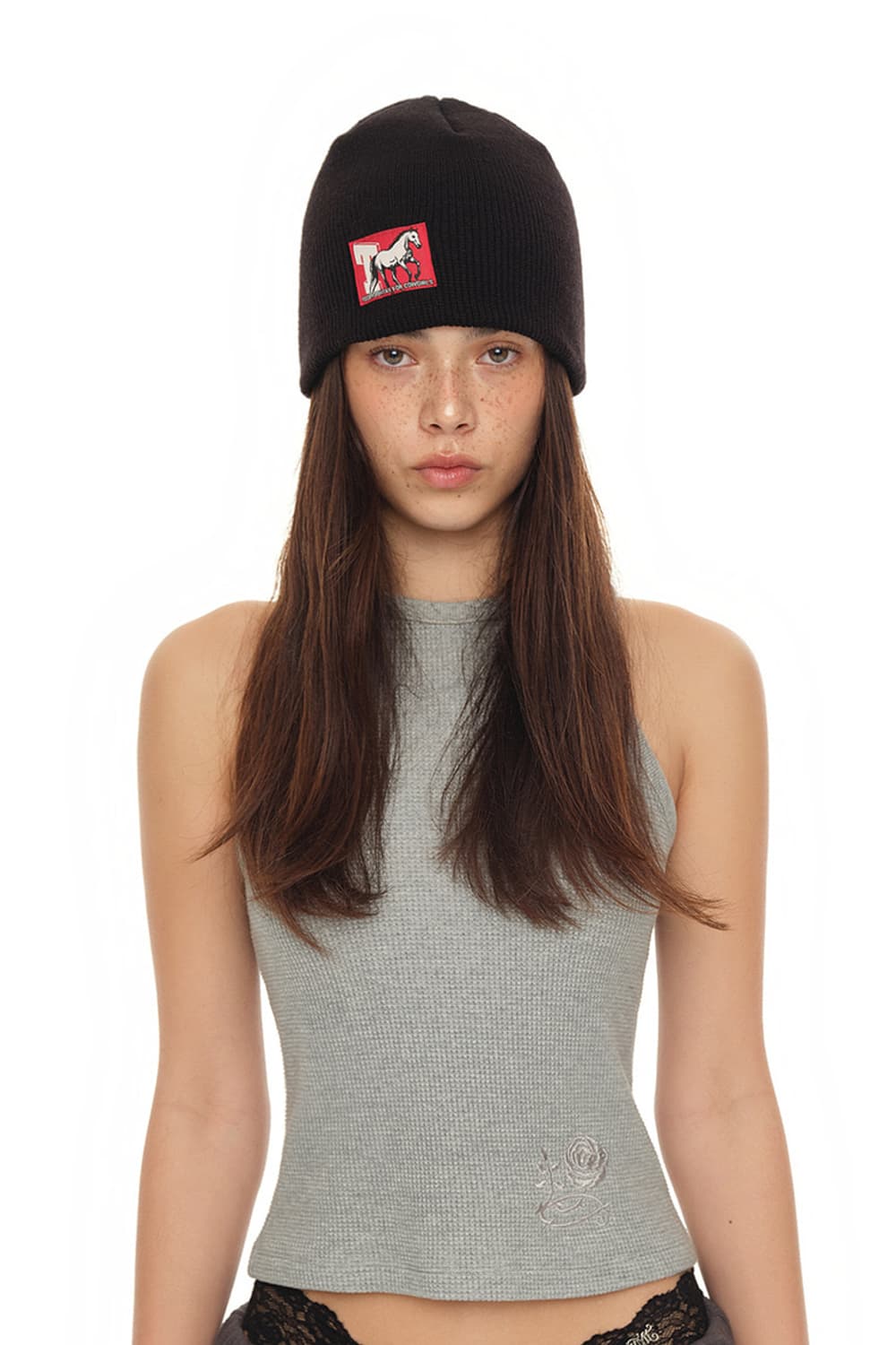 toomuchtax cowgirl label beanie (black) 상품이미지1