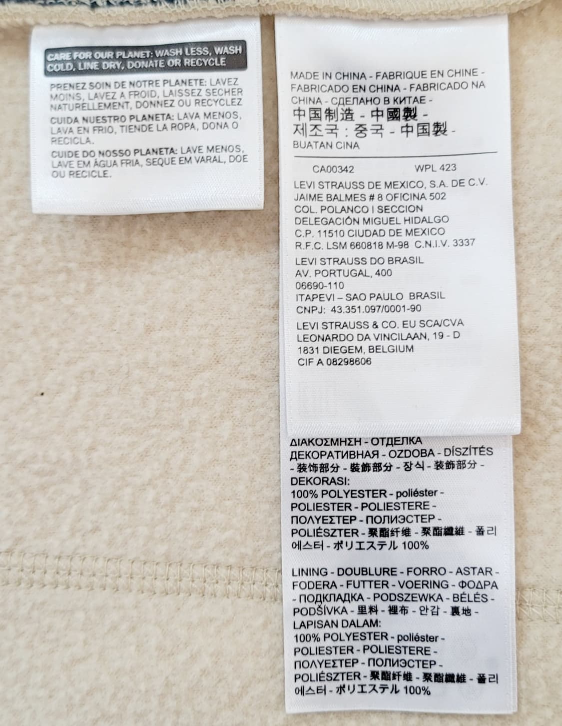 리바이스(남여공용) 양털 후리스 베스트(조끼) 판매 상품이미지8