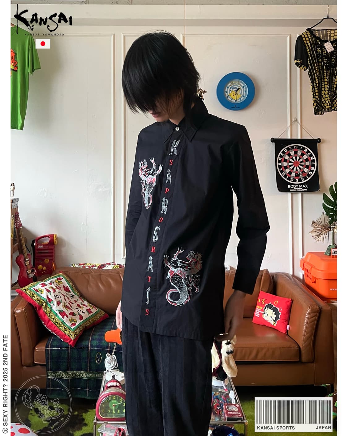 1990s KANSAI SPORTS Old Embroidery Shirt 상품이미지1