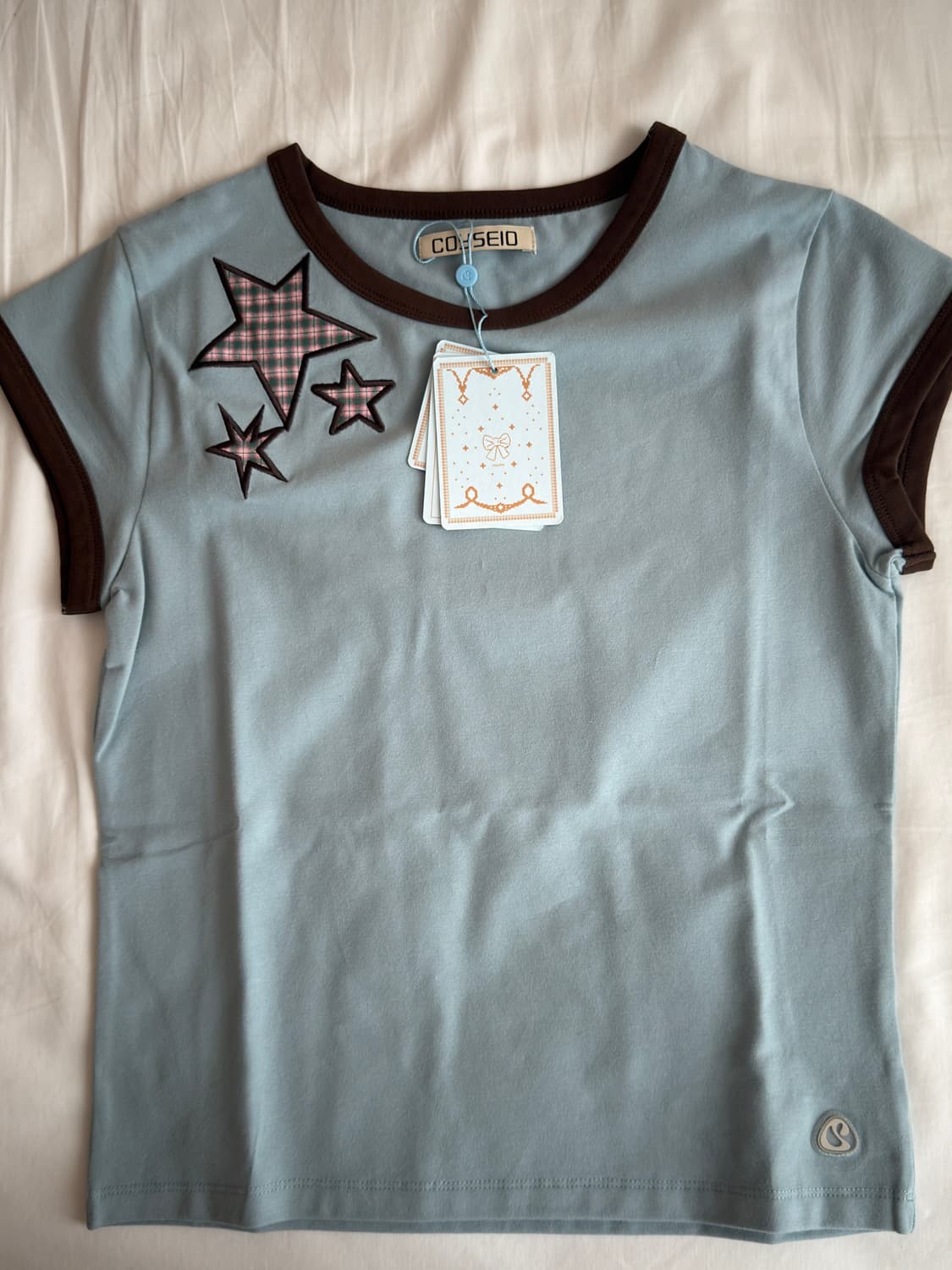 코이세이오TRIPLE STAR RINGER TEE PASTEL BLUE 상품이미지2