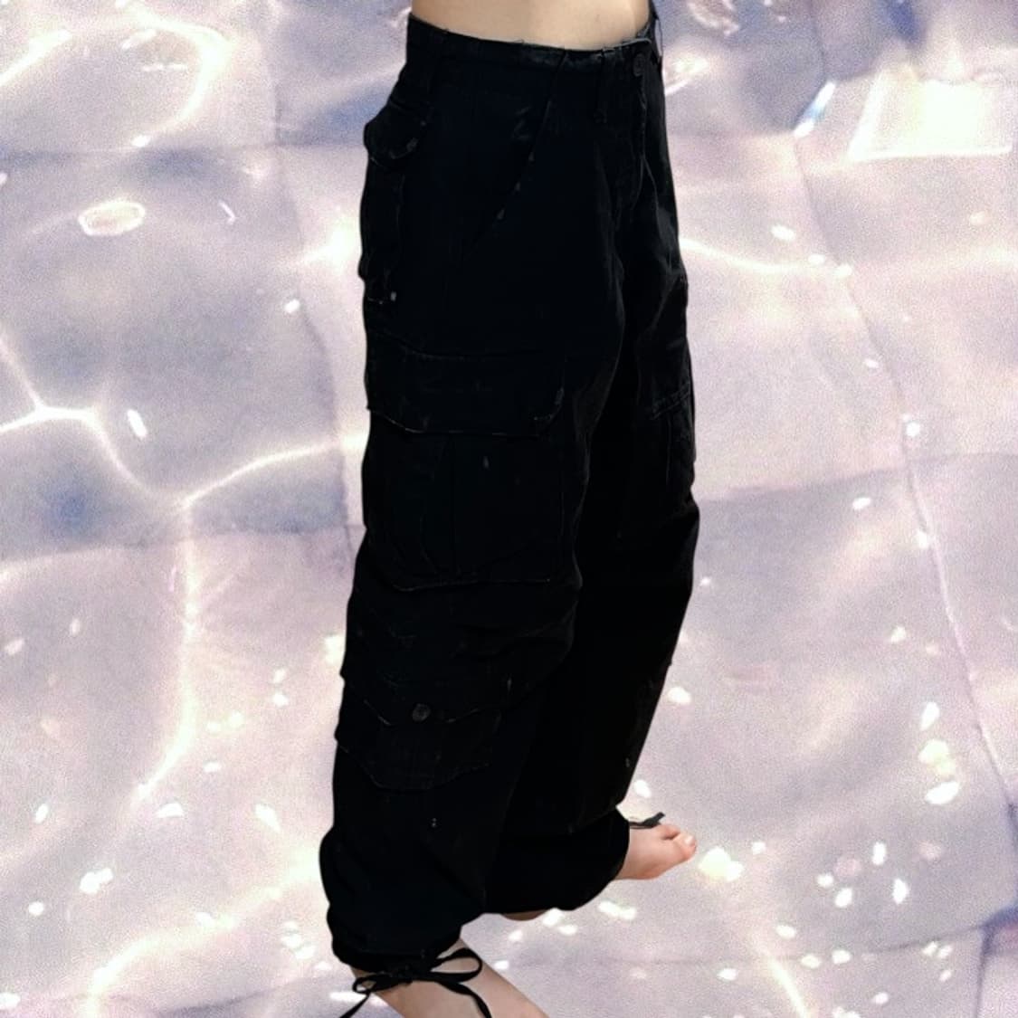 빈티지 블랙 카고 와이드 팬츠 30  상품이미지2