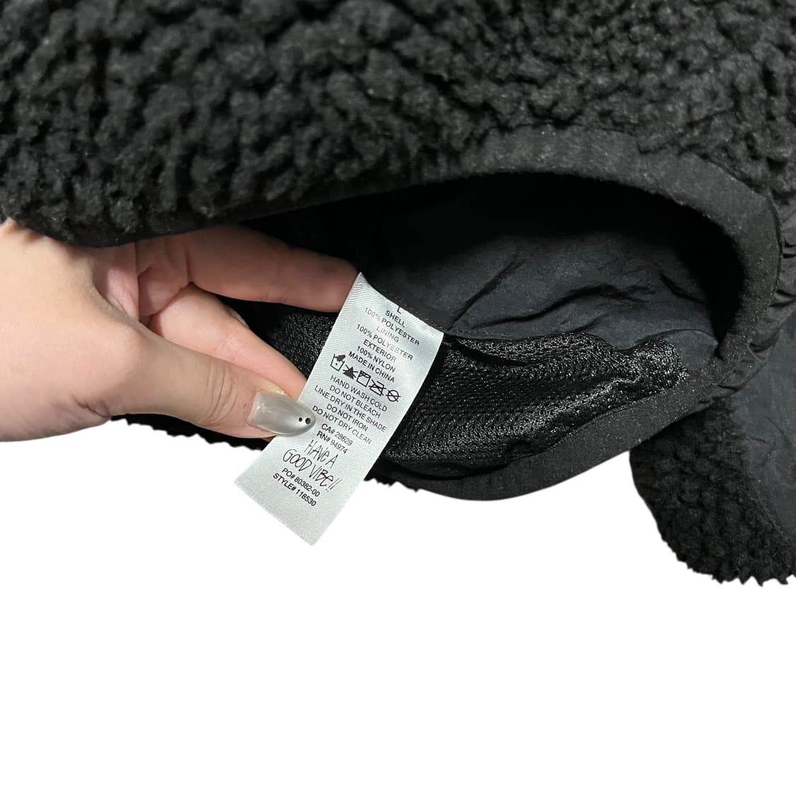 스투시 쉐르파 패널드 후드 블랙 후리스 플리스 자켓 상품이미지4