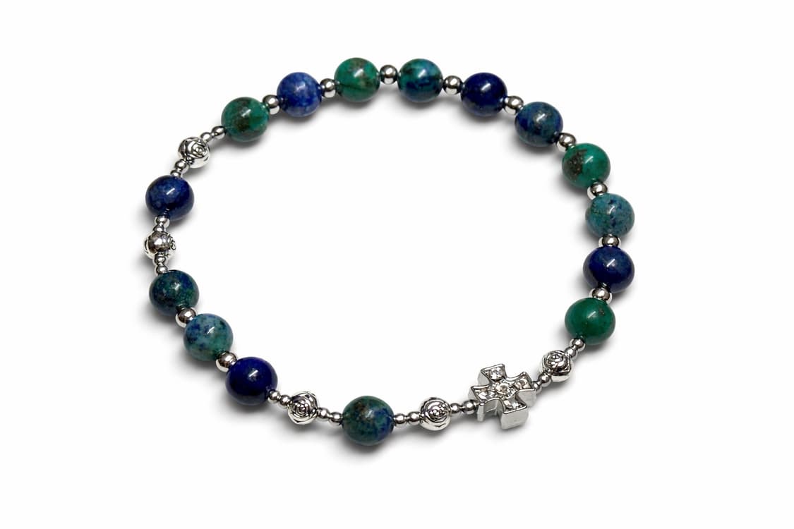 (맞춤) 천연석 공작 라피스라줄리 매듭형 원석 묵주팔찌 상품이미지2