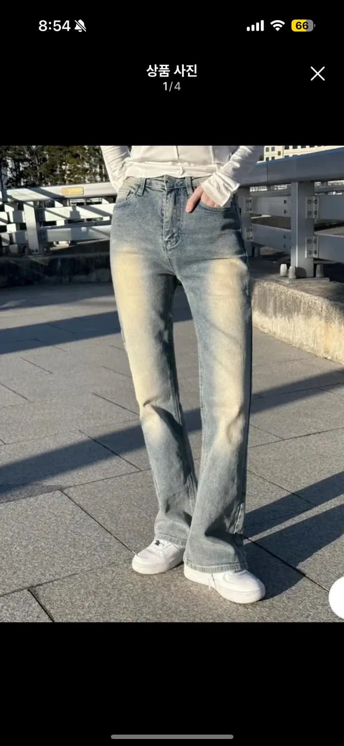 빈티지 연청 워싱 데님 바지 상품이미지1