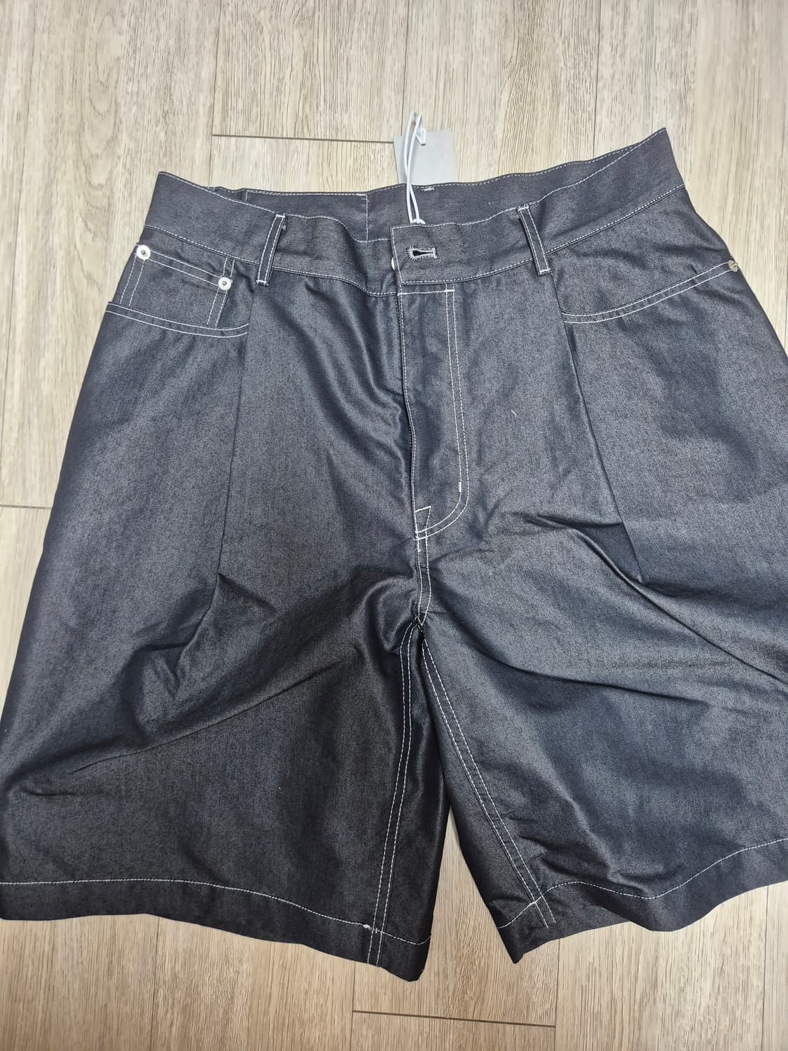 언어펙티드 원턱 데님 쇼츠M 상품이미지2