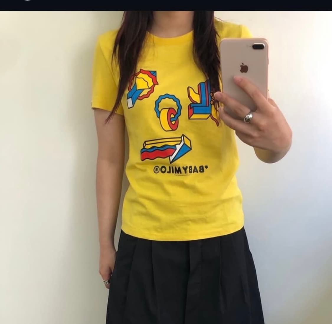 딱붙핏)) 베이프 베이비 마일로 반팔 티셔츠 상품이미지1