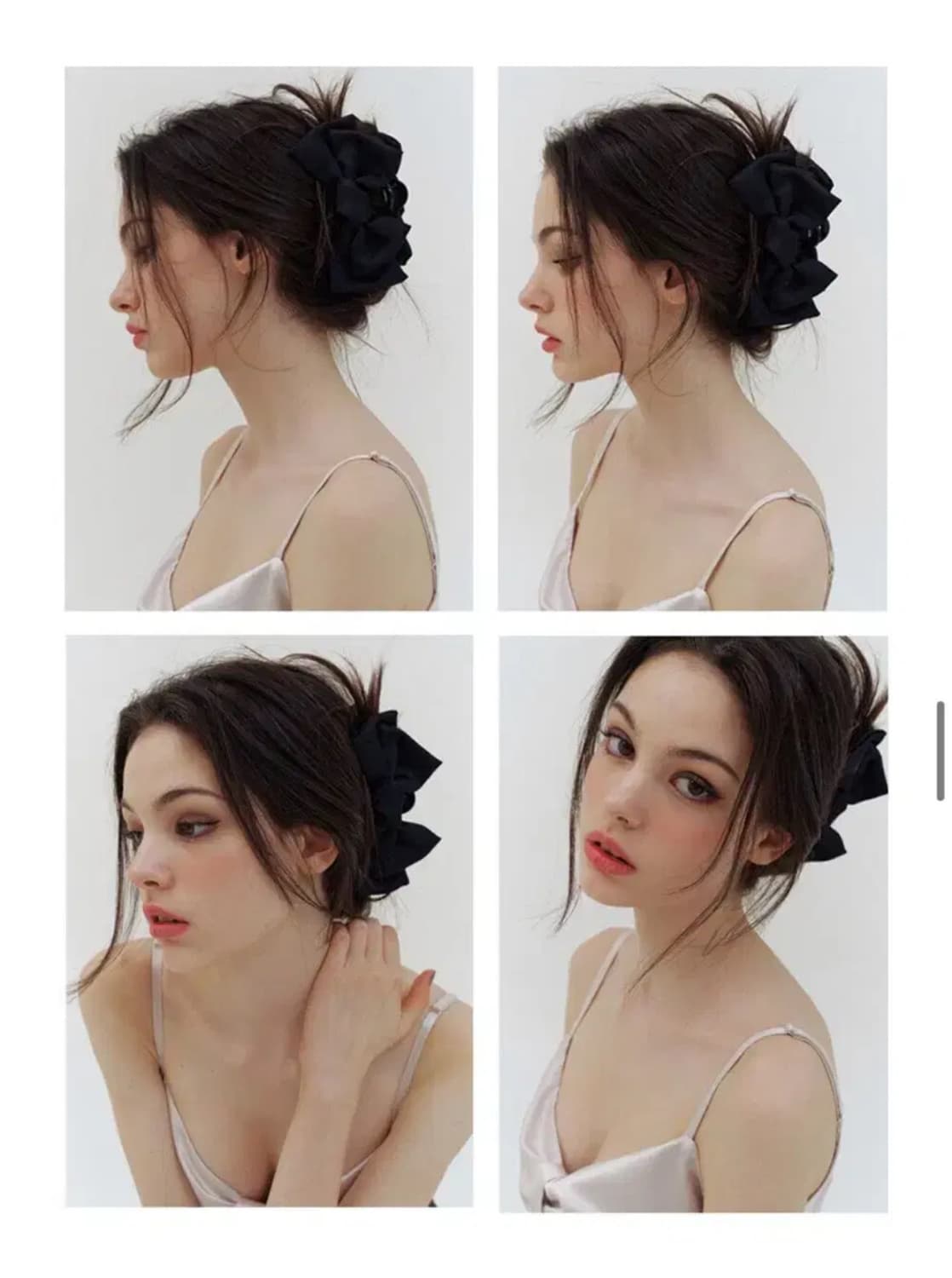 카인더베이비 블랙 리본 집게핀 헤어핀 상품이미지2