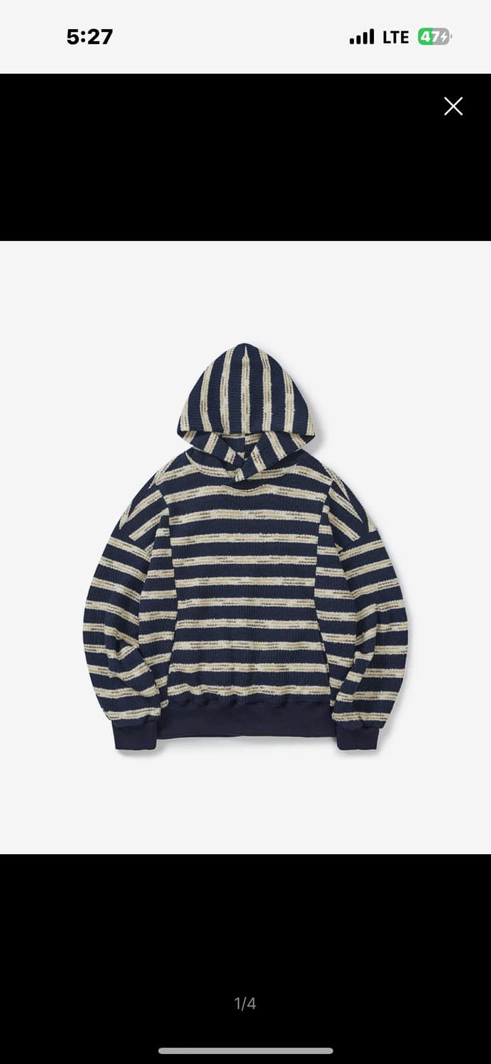 [00] 카락터 Multi Striped Knit Hoodie/Navy 상품이미지2