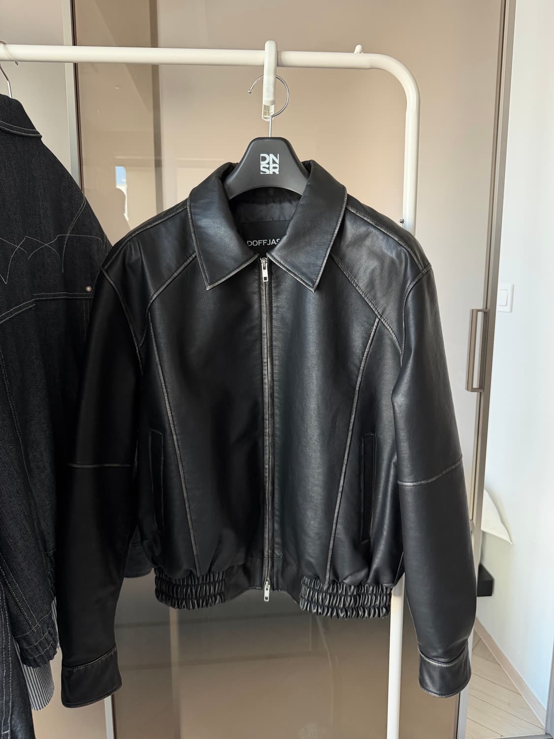 도프제이슨 (L)오버핏 워싱헤더 패널드 블루종 상품이미지1