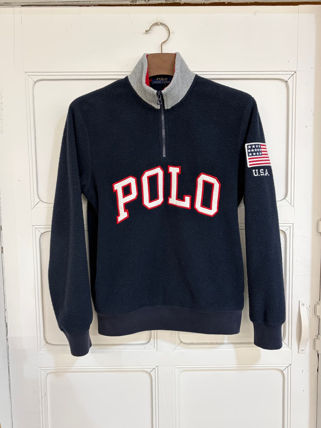 착샷O)) 폴로 플리스 하프짚 풀오버 상품이미지1