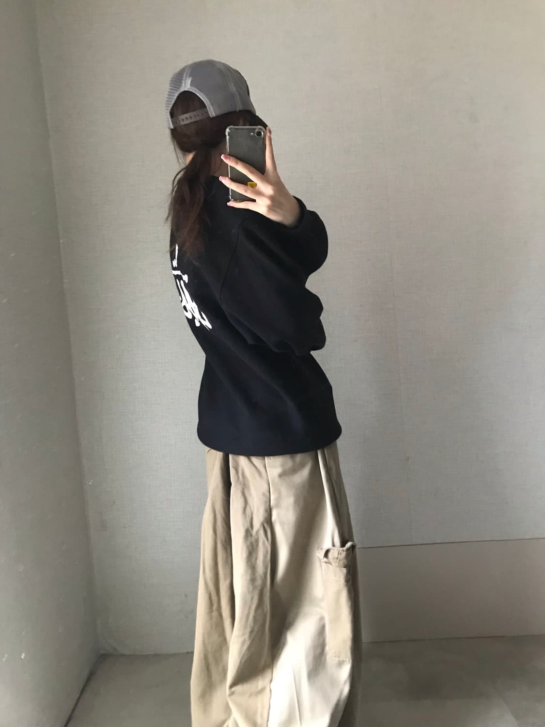 스투시 블랙 빅로고 맨투맨 상품이미지3