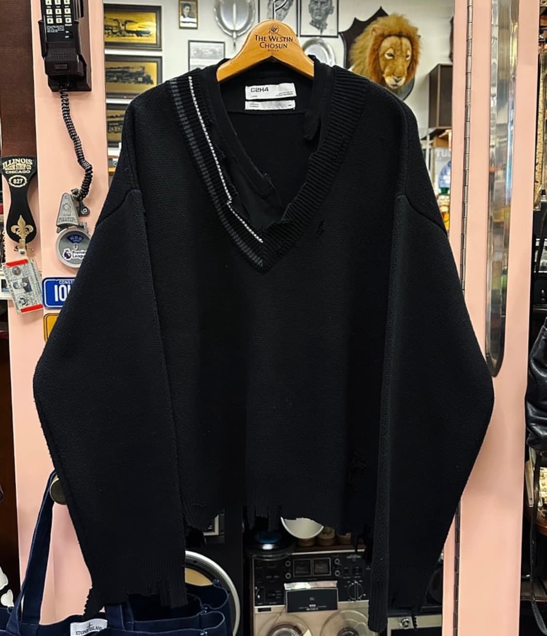 C2H4 디스트레스드 오버핏 니트 상품이미지4