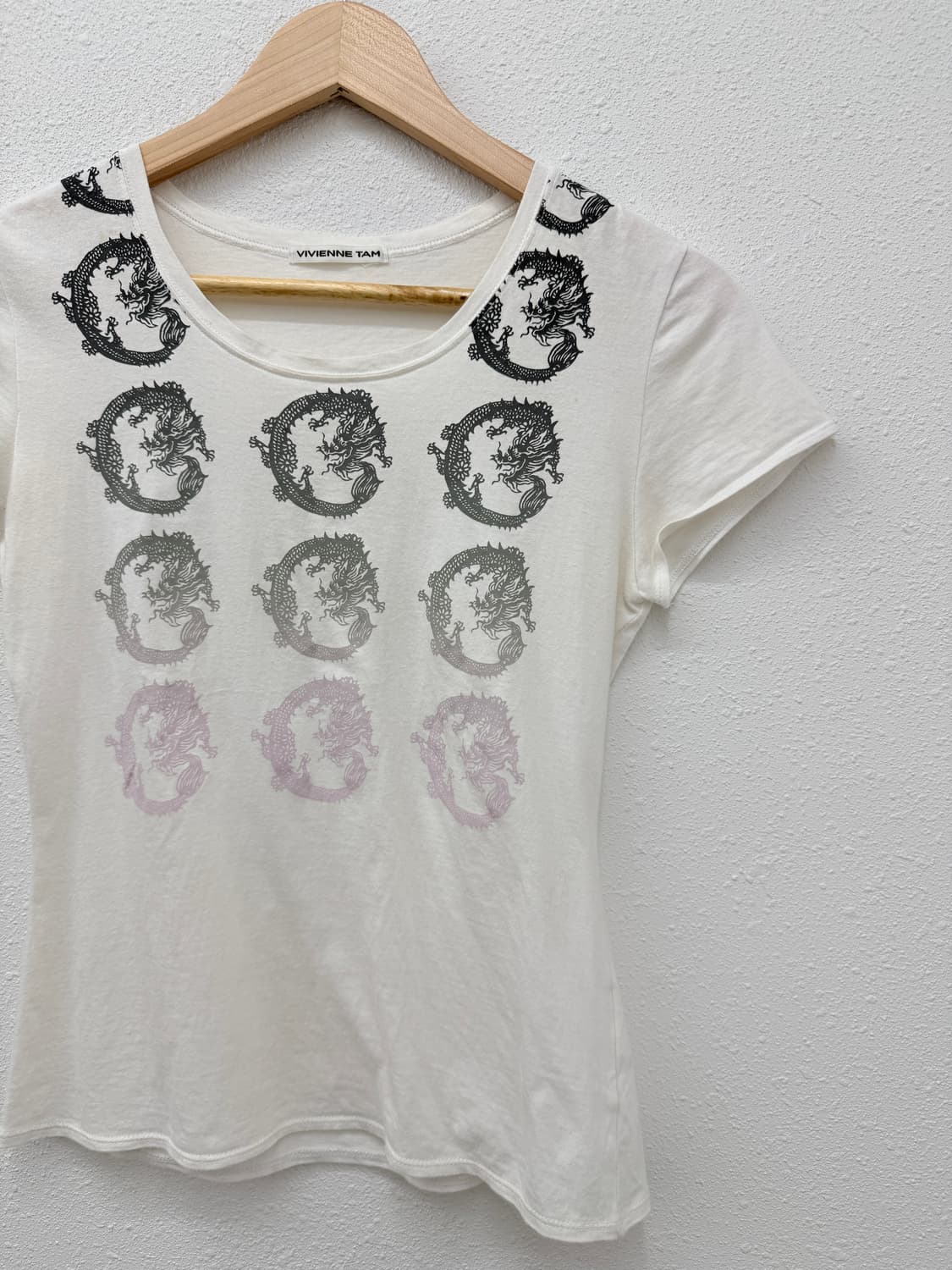 빈티지 VIVIENNE TAM 화이트 드래곤 티셔츠 상품이미지4