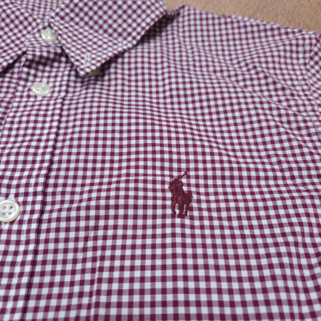 바배) 폴로 랄프로렌 슬림핏 버건디 체크 패턴 셔츠 상품이미지2