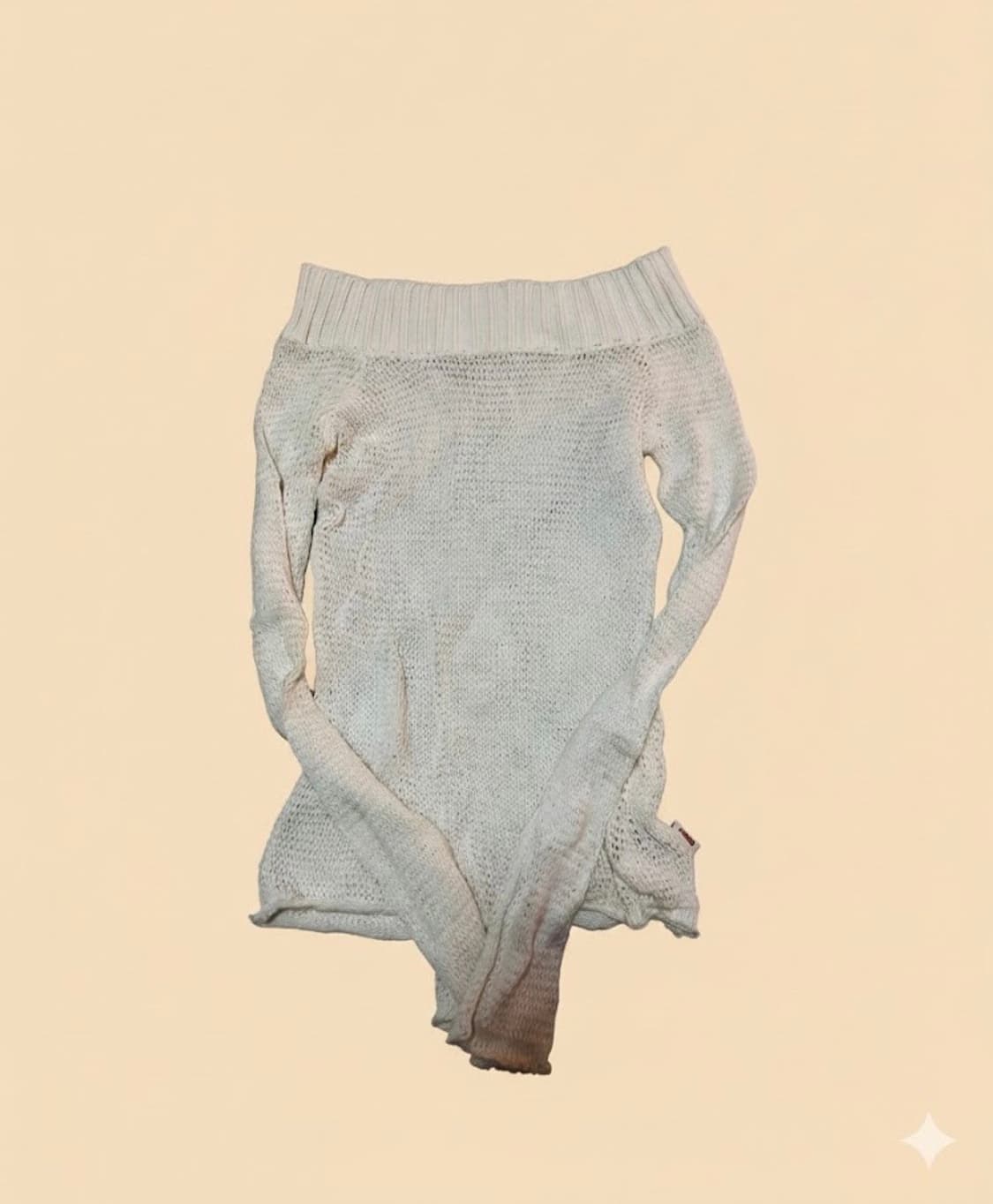 guess Y2K 오프숄더 메쉬 화이트 니트 스웨터 갸루 딱붙핏 상품이미지1