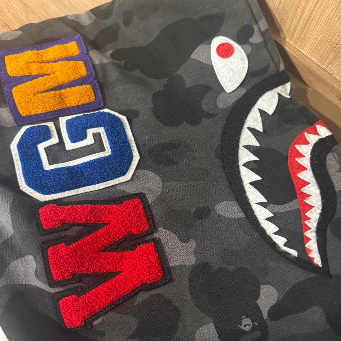 베이프 샤크 후드집업 흑계 판매 검은색 리쿠손민수 상품이미지2