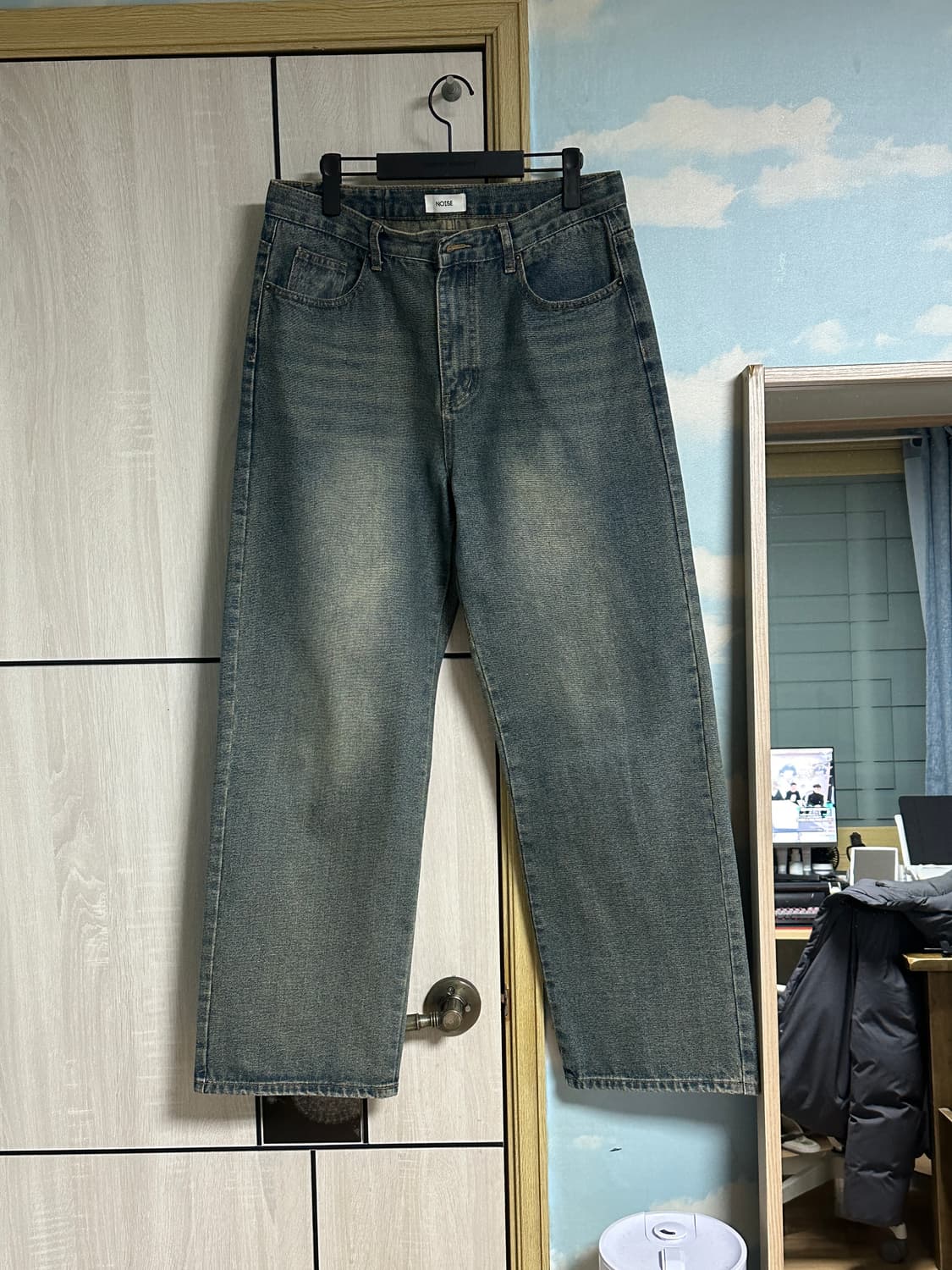 (M) 노이즈 필치 데님 팬츠 - 모스 인디고 상품이미지2