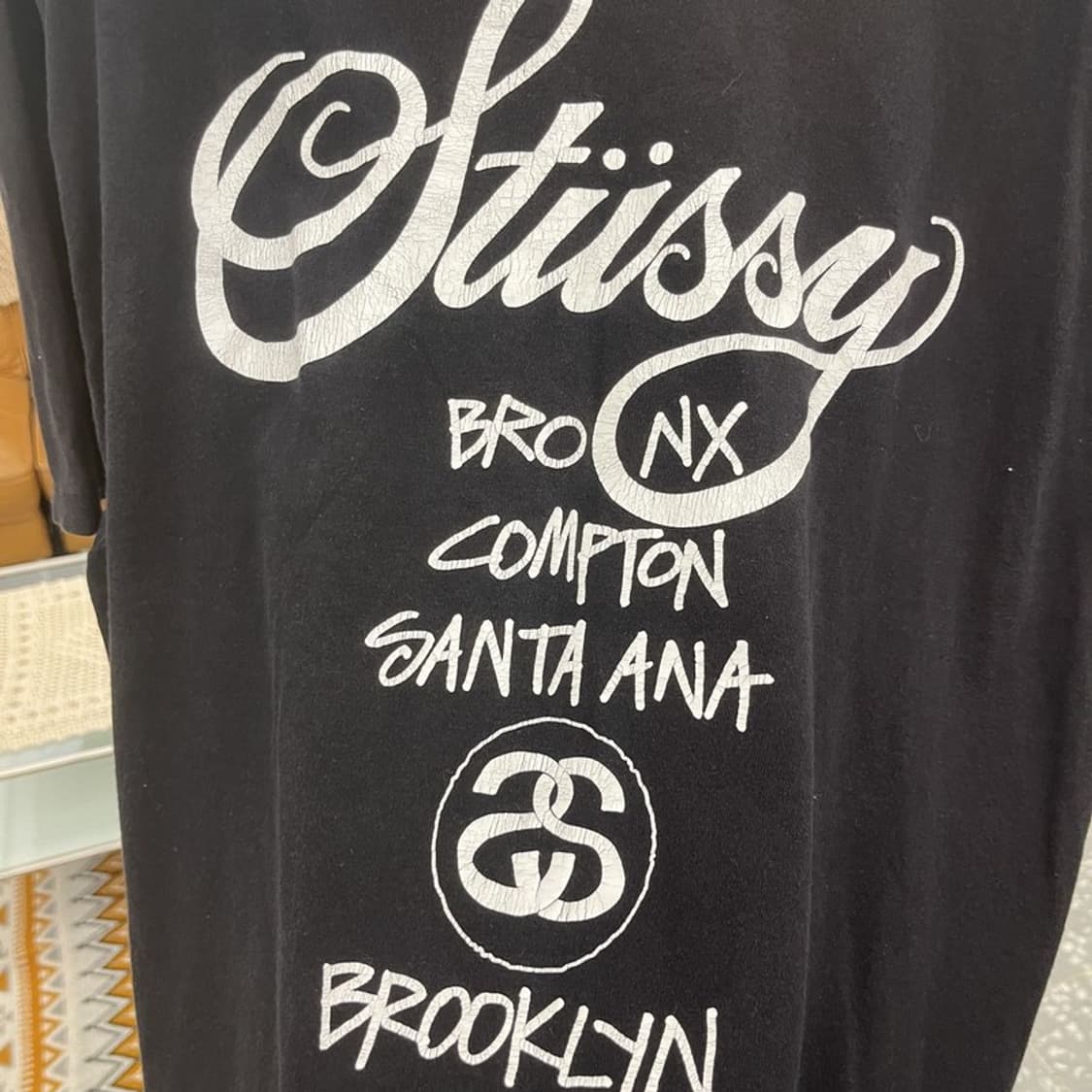 스투시 올드스쿨 스트릿 펑크 월드투어 반팔티 L C10994 상품이미지7