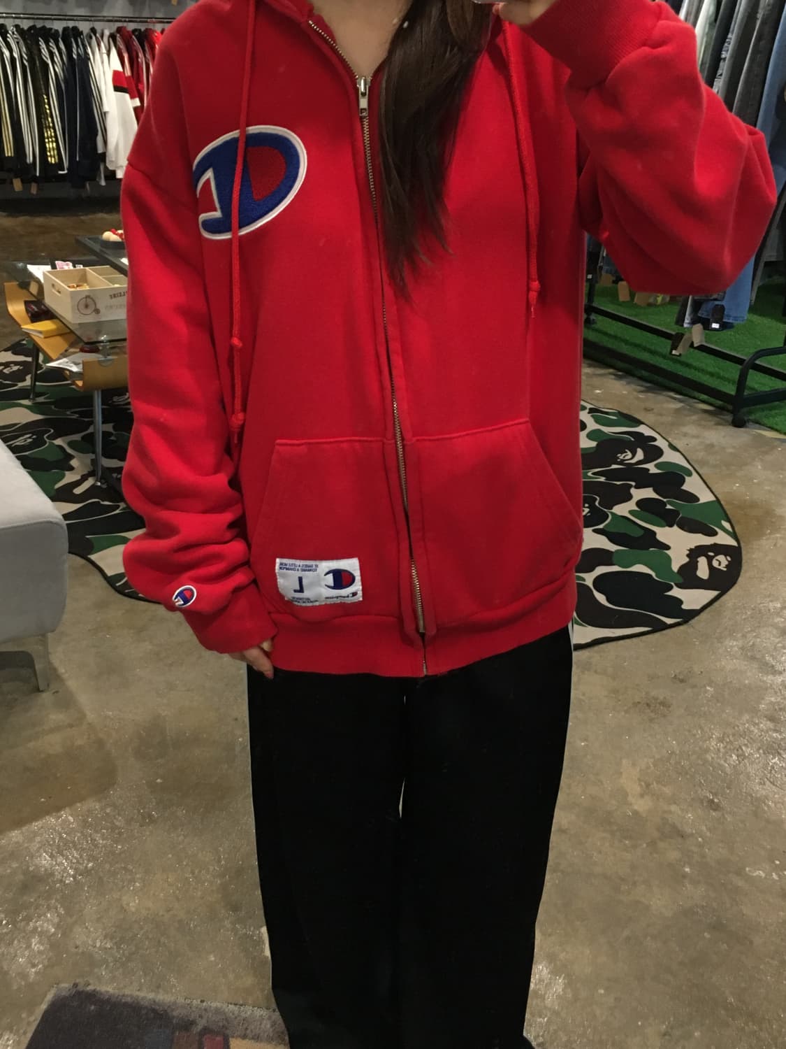 챔피온 후드집업 레드 상품이미지4