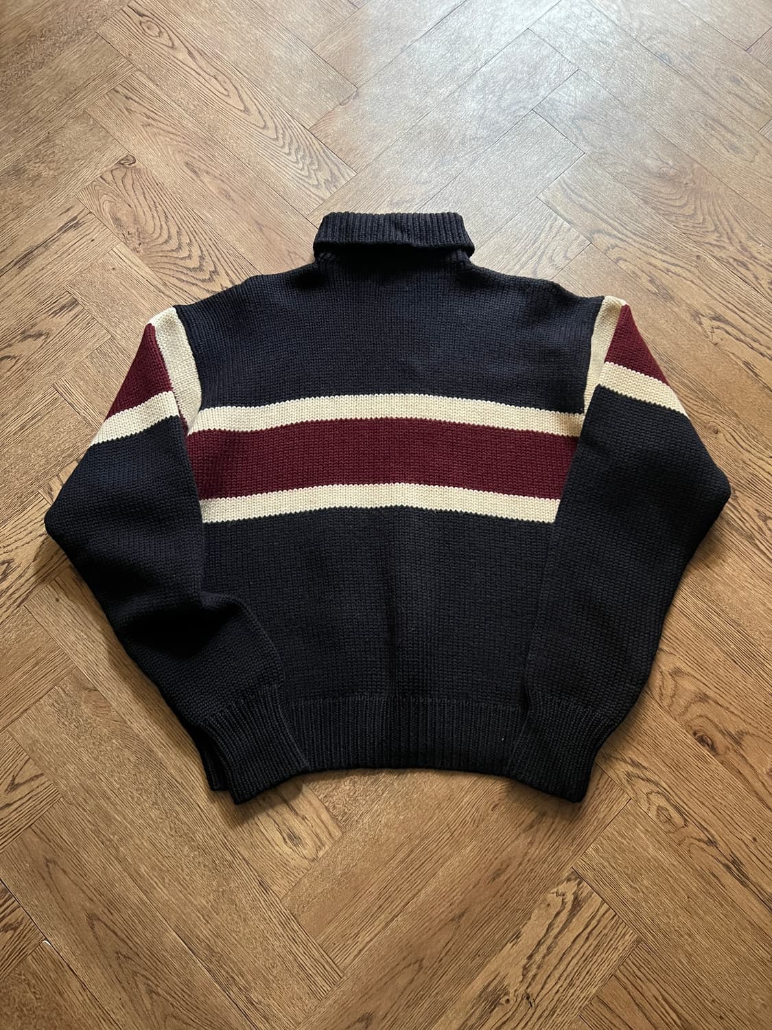 [XL]90's 폴로 랄프로렌 헤비 울 스트라이프 터틀넥 스웨터 상품이미지7