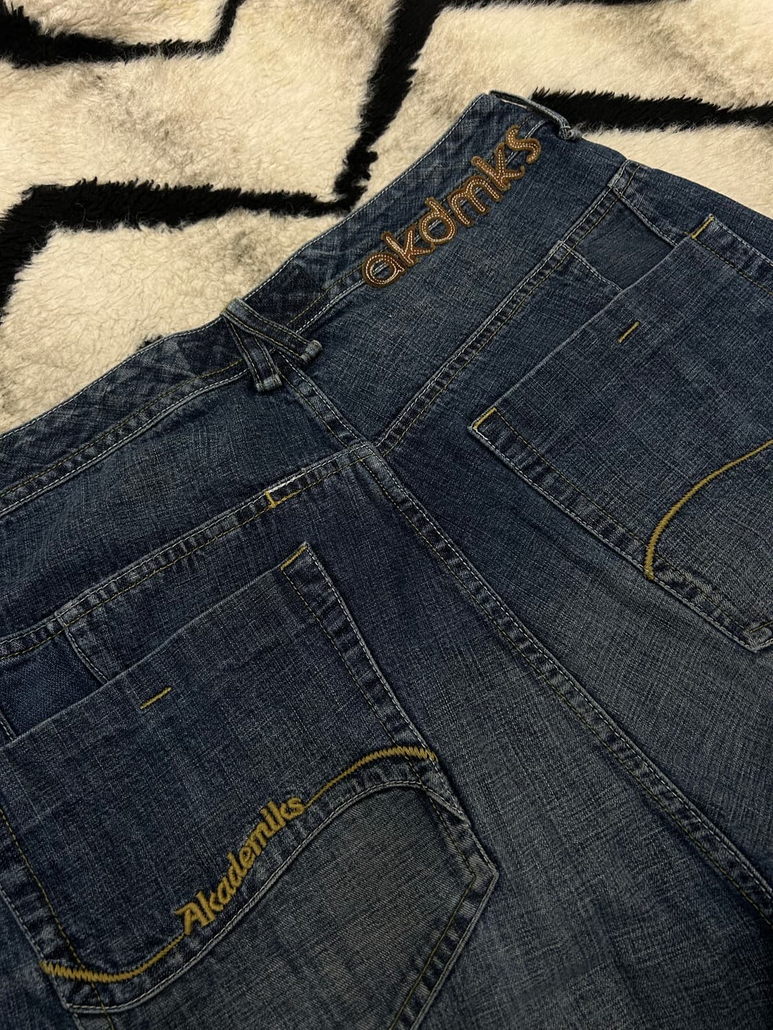 [36]아카데믹 올드스쿨 패치워크 힙합 데님팬츠 상품이미지1