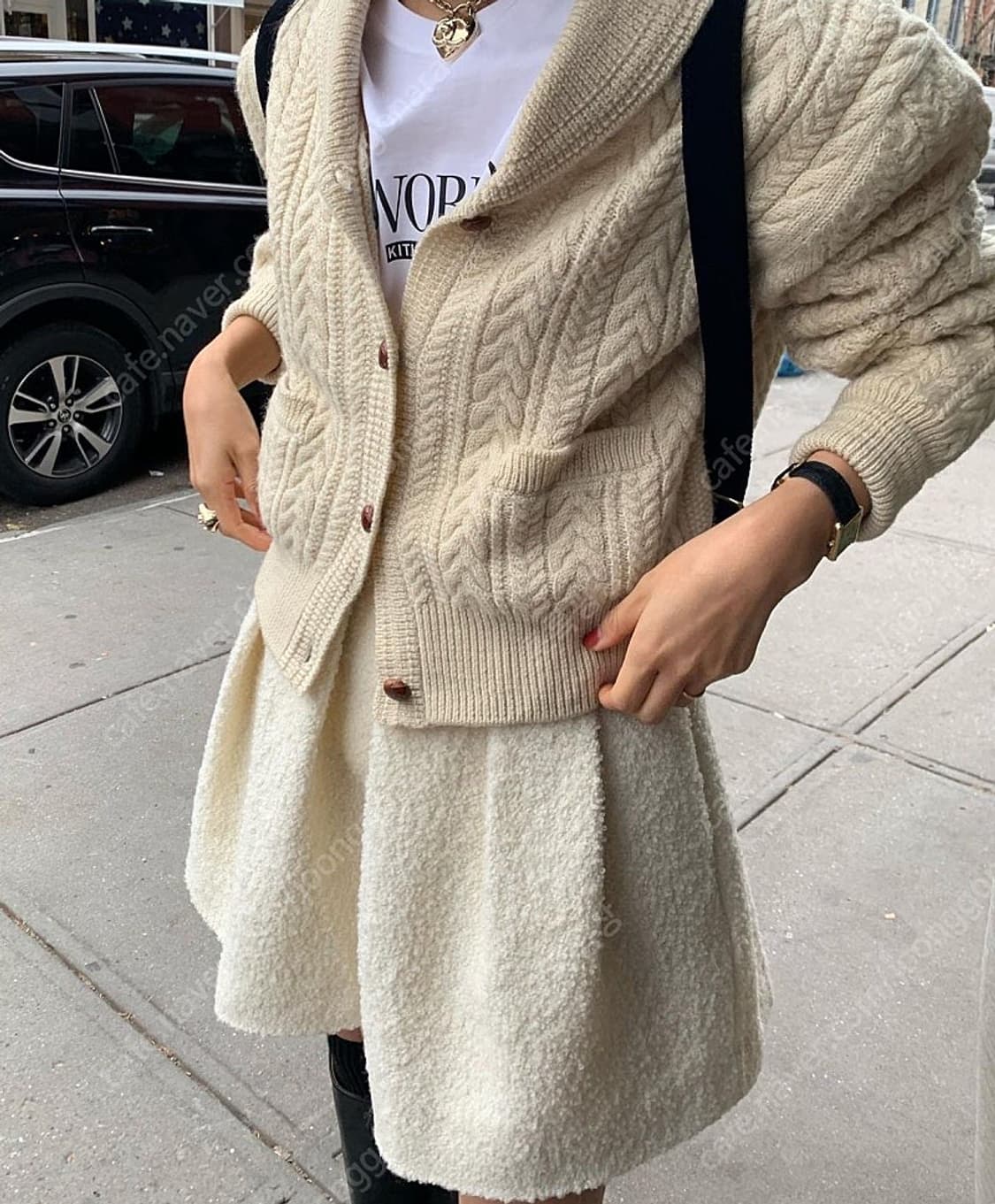 새상품 더바넷 Tinkey boucle skirt 울 스커트 아이보리 S 상품이미지1