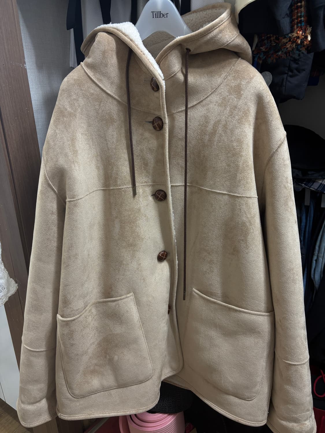 틸버 후드 시어링 리버시블 무스탕 상품이미지3