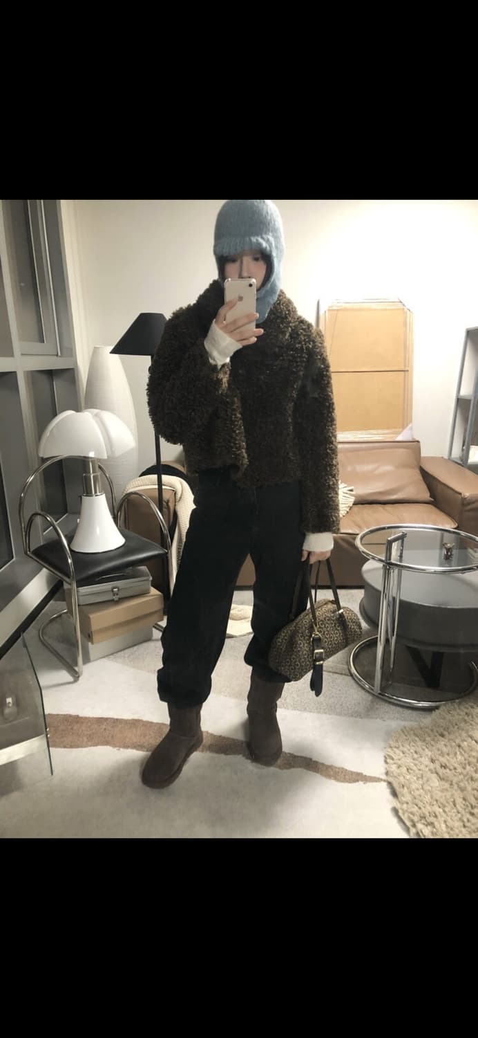 단종 새 상품 메종메츄어 뽀글이 푸들 퍼 자켓 브라운 상품이미지2