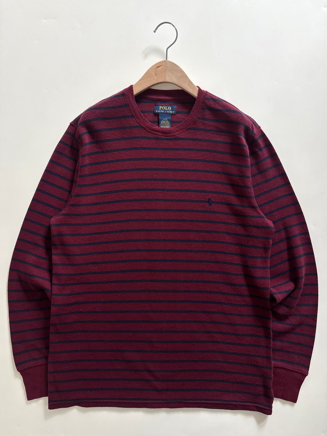 Polo 폴로 랄프로렌 신형 버건디 단가라 와플 롱 슬리브 상품이미지4