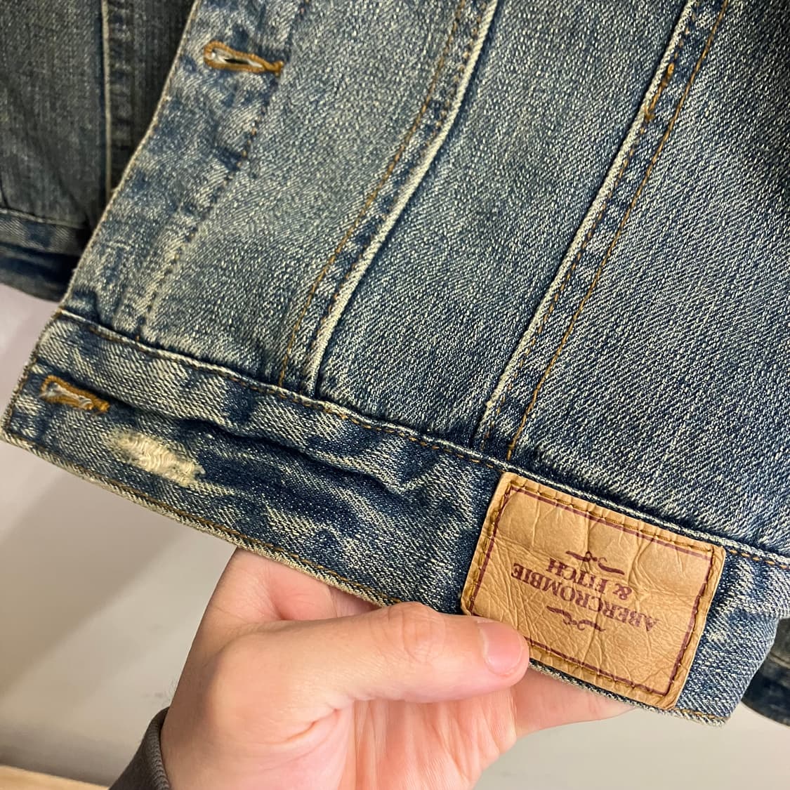 N11 아베크롬비 울프죠  쉐르파 양털 퍼 데님 청자켓 상품이미지3